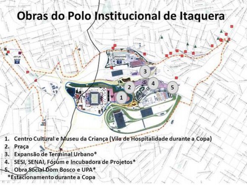 Mapa mostra Polo Institucional que está sendo instalado pela Prefeitura de São Paulo